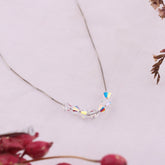 white crystal silver plated Paris Pendant Chain
